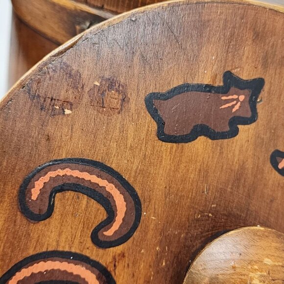 1940s Mountaineers Wooden Cookies Barrel Bucket Rustic Primitive Folk Art - Picture 8 of 11